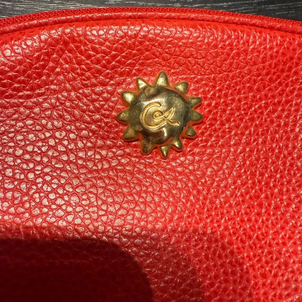 Christian Lacroix Red Cosmetic Bag with Gold Accents